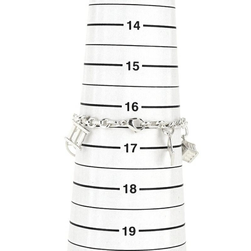 Tiffany & Co Sterling Silver 925 Atlas Donut Chain Link Charm Bracelet L 16.5cm