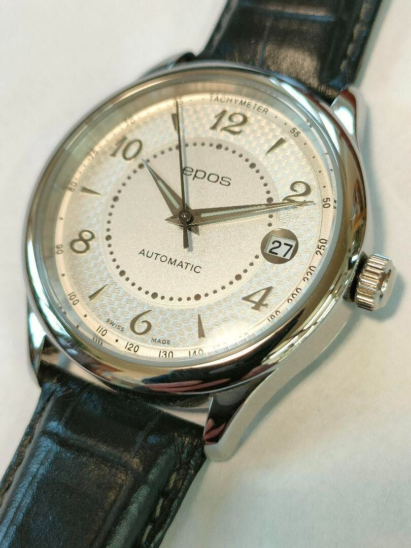 Epos 3285 Automatic Date Watch Stainless Steel 3Atm Swiss Made From Japan