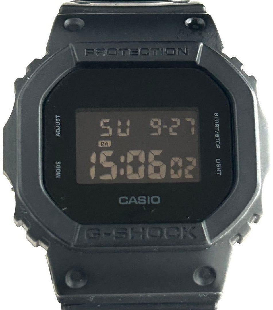 CASIO G-SHOCK DW-5600UBB All Black Mens Digital Watch New Battery Resin 43mm
