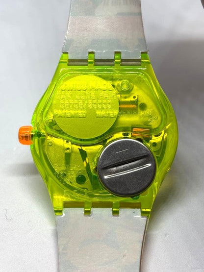 Swatch Nam June Paik Artist Collaboration Quartz Watch Neon Green Resin Case
