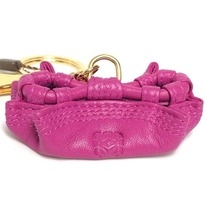Authentic Loewe Anagram Nappa Aire Keychain Bag Charm Leather Pink Near Mint
