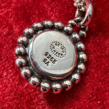 Georg Jensen # 9A Sterling Silver 925 Turquoise Necklace Pendant L 44.5cm 17.5in