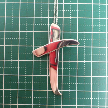 Tiffany & Co Sterling Silver 925 Paloma Picasso Kiss Cross Necklace Pendant 65cm