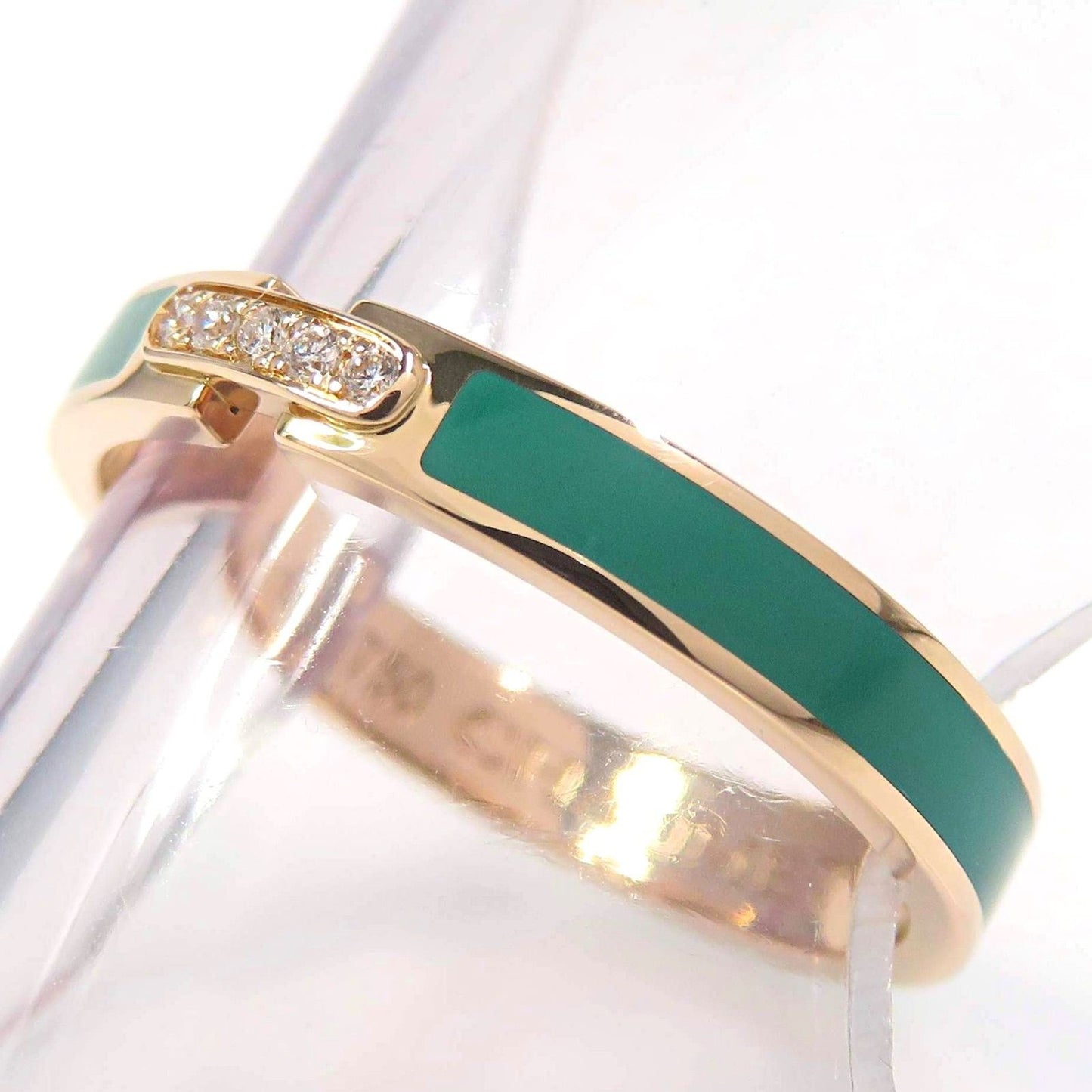 Chaumet Lian Evidence Ring Pink Gold K18 AU750 5P Diamond Size 52 US 6 Authentic