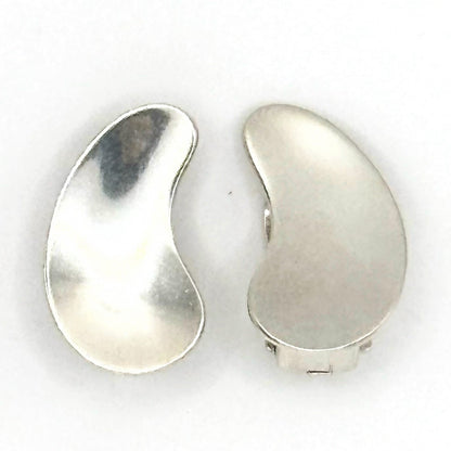 Georg Jensen # 123 Sterling Silver 925 Drop Clip On Earrings Denmark 20.7x12.2mm