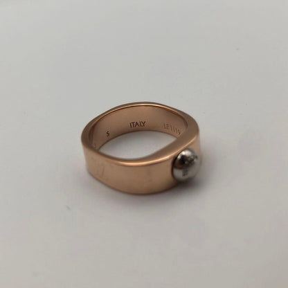 LOUIS VUITTON M00217 Nanogram Ring Pink Gold Metal Monogram Size S US 5 Auth