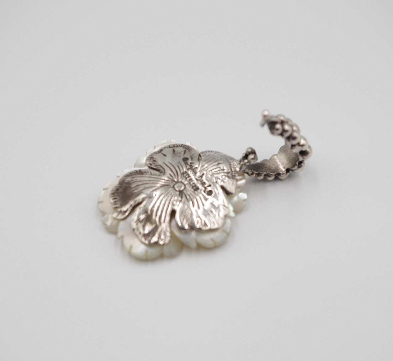 Stephen Dweck Mother of Pearl Sterling Silver 925 Flower Pendant Top Charm
