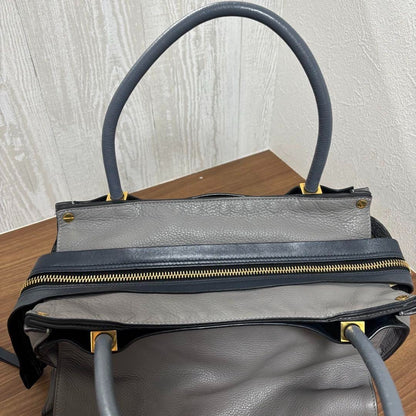 Authentic Chloe Dolly Tote Bag Leather Handbag Gray Japan Used