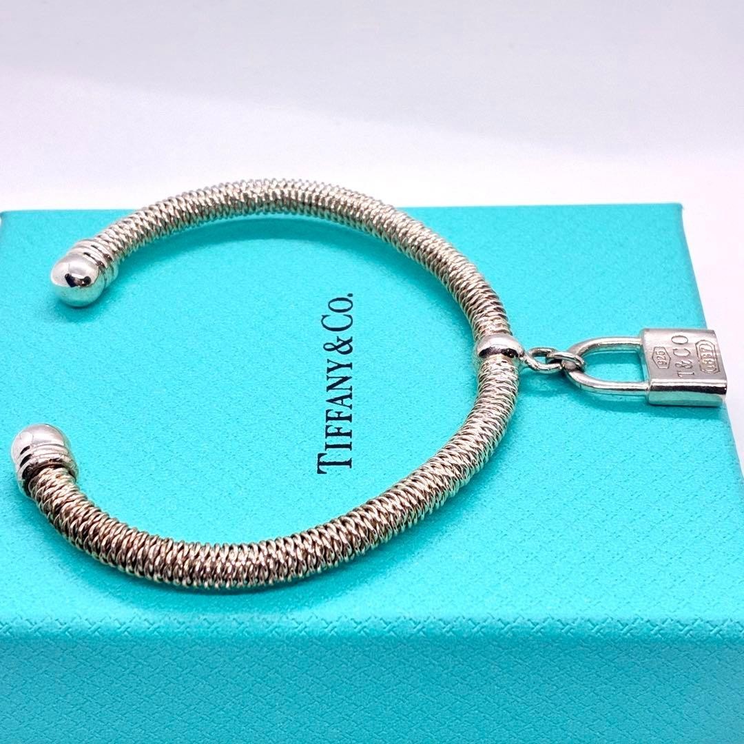 Tiffany Co Somerset Mesh Bangle Bracelet Padlock Sterling Silver 925 Used No Box