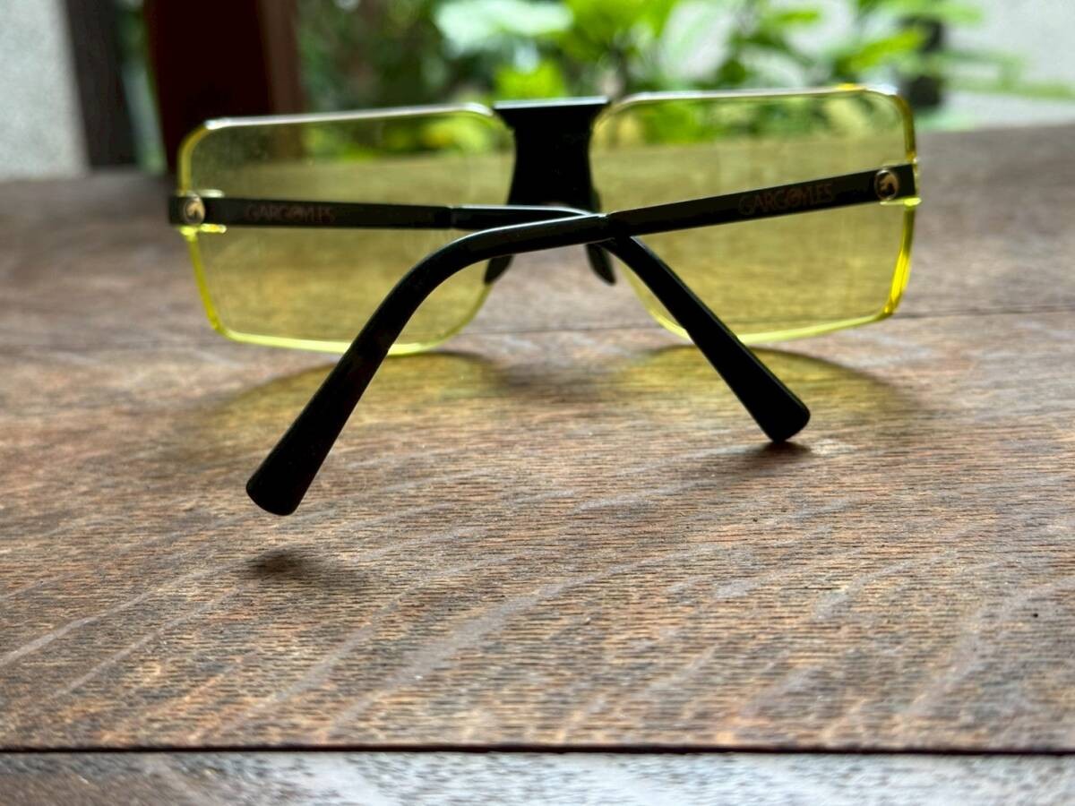 Gargoyles Auth Sunglasses Yellow Lens with Case Vintage Style Used Black Frames
