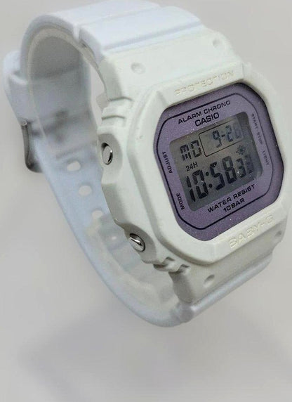 CASIO BABY-G BGD-565SC Digital Watch White Purple Dial Square Case Working