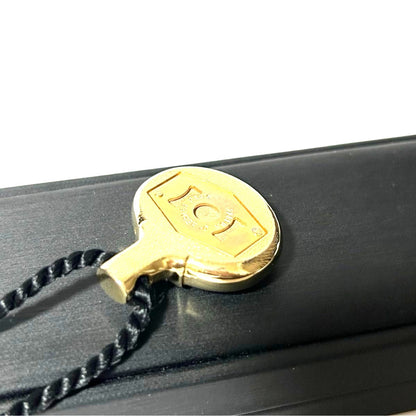 HERMES Paris Perfume Bottle Pendant Necklace Gold Bordeaux 27.6in Auth France