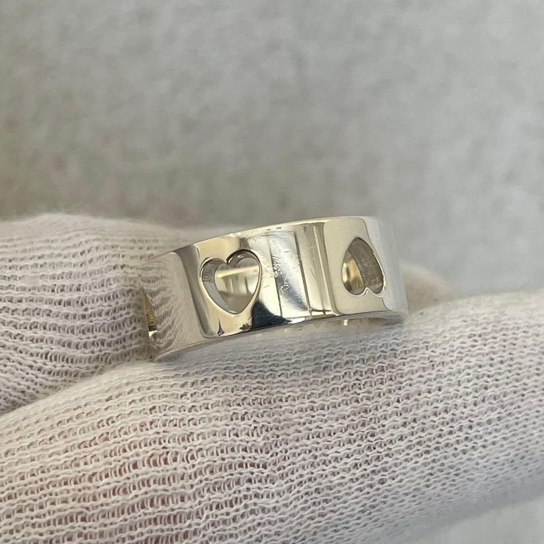 Tiffany & Co Sterling Silver 925 Heart Stencil Cutout Ring Size 53 US 6.5 Rare