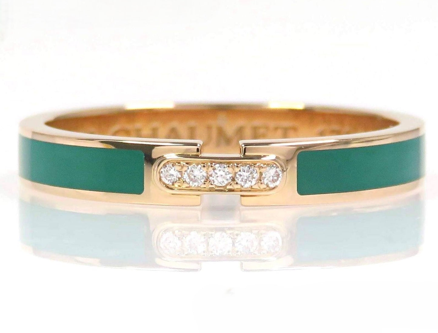 Chaumet Lian Evidence Ring Pink Gold K18 AU750 5P Diamond Size 52 US 6 Authentic
