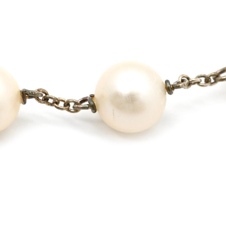 Tiffany & Co Silver 925 Pearl Hook Drop Earrings White 5 Strand Dangle L 6.8cm