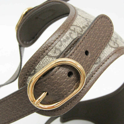 Gucci Auth GG Supreme 692964 Dog Harness PVC Leather Beige Dark Brown Used