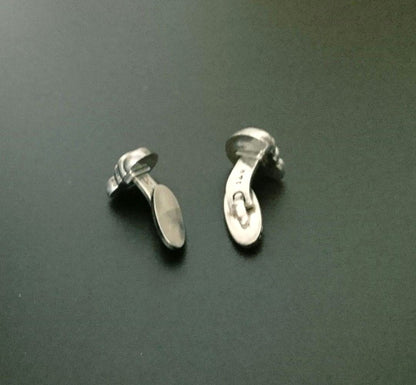 Georg Jensen Sterling Silver Cufflinks Men Heart Shell Design Denmark Vintage