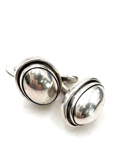 Georg Jensen Round Dome Cufflinks Sterling Silver 925 Denmark Men's Vintage
