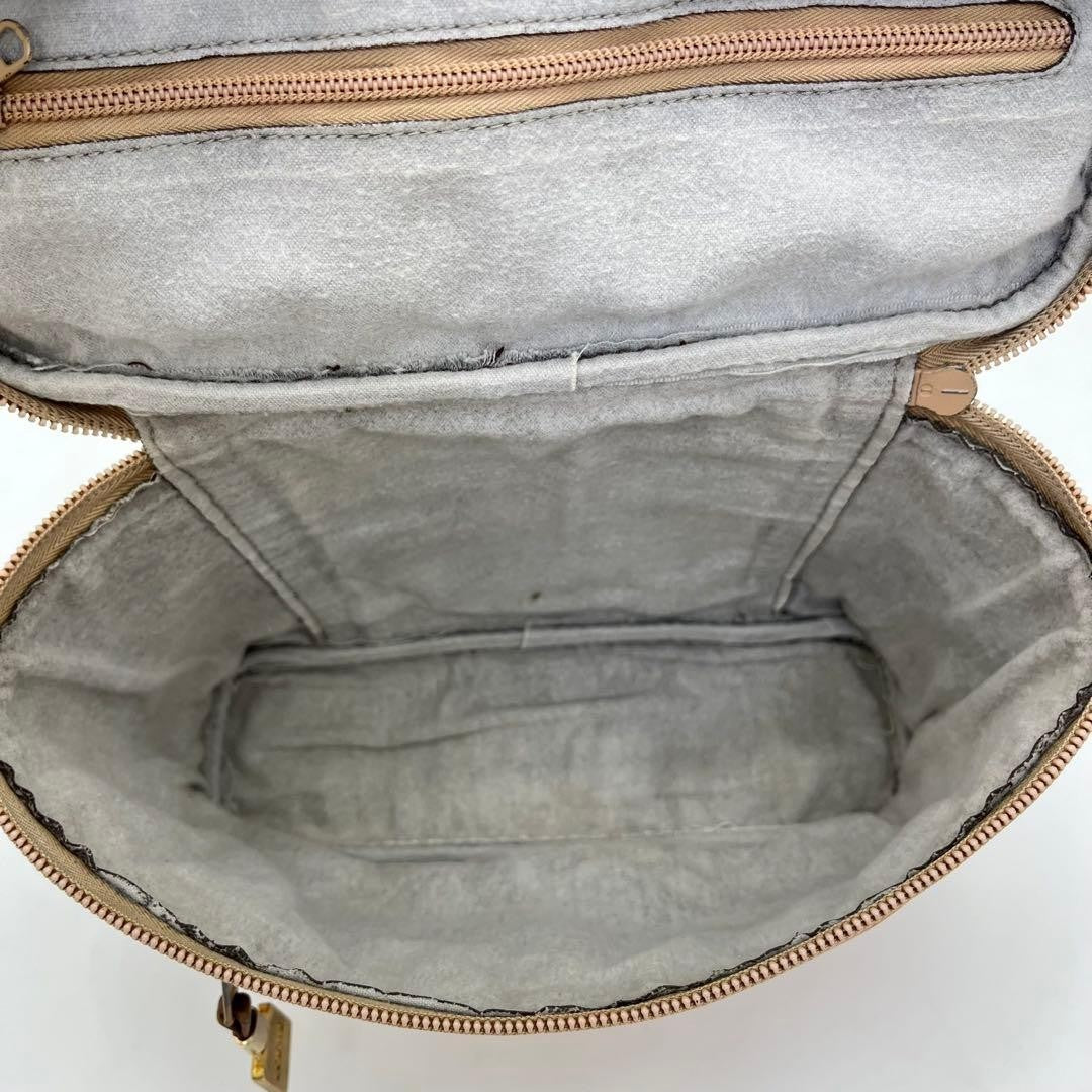 Loewe Anagram Vanity Pouch Handbag Brown Leather Cosmetic Case