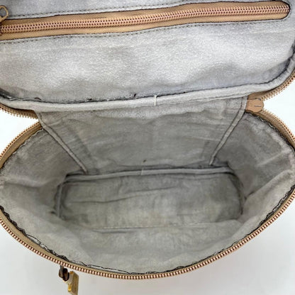 Loewe Anagram Vanity Pouch Handbag Brown Leather Cosmetic Case