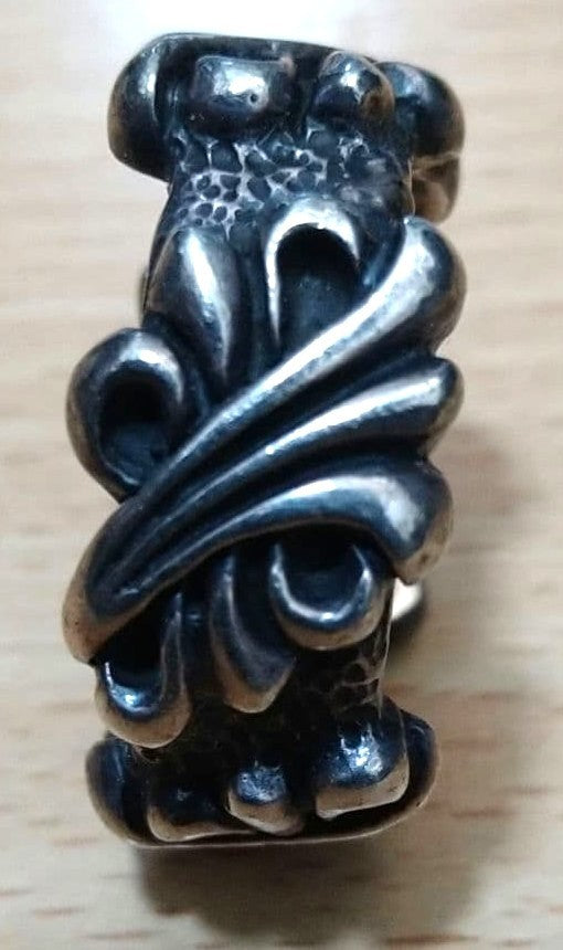A&G Sterling Silver 925 Fleur Sculpted Band Ring Size 9.5-9.75 US Vintage Unisex