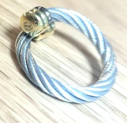 Philippe Charriol Cable Ring Combo Two-Tone Silver Gold Stainless Steel US5 EU49