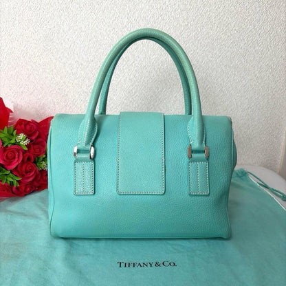 Tiffany & Co Manhattan Satchel Tiffany Blue Calf Leather Handbag Silver Hardware