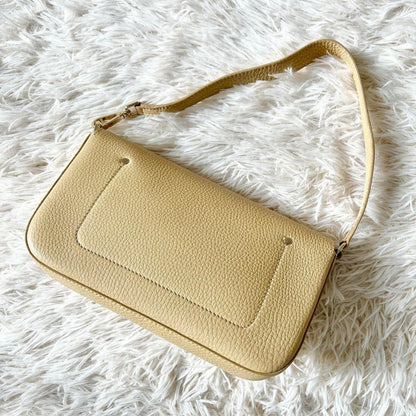 Tiffany & Co Gold Hardware Beige Leather Mini Handbag Top Handle Near Mint