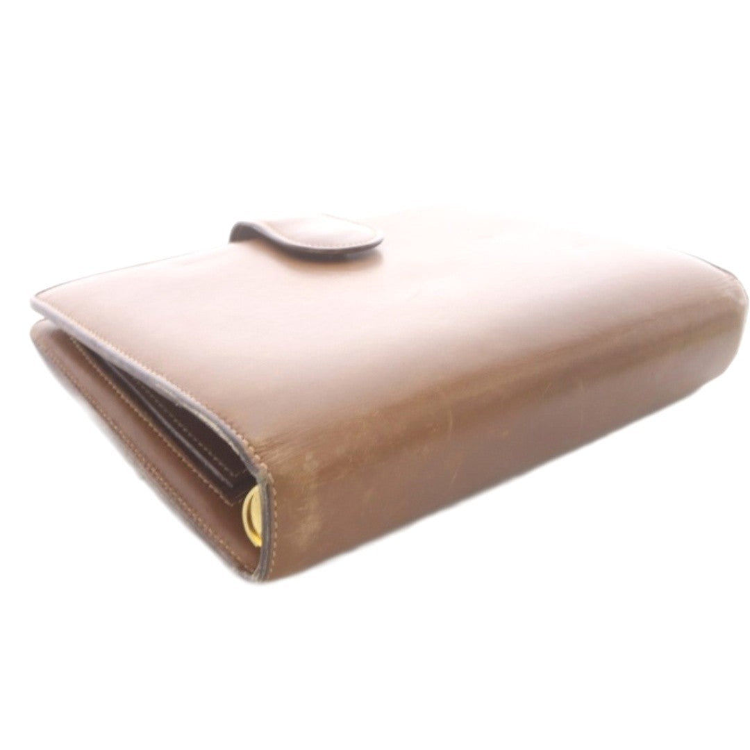 GUCCI Agenda Notebook Cover Leather Brown Day Planner Case Made in Italy 6-Ring