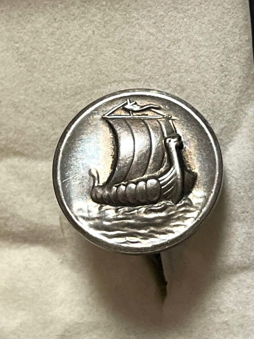 Georg Jensen Cufflinks No.50 Viking Ship Sterling Silver 925 Men's Denmark