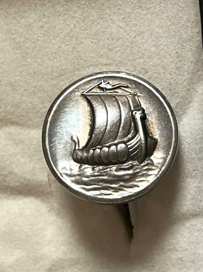 Georg Jensen Cufflinks No.50 Viking Ship Sterling Silver 925 Men's Denmark