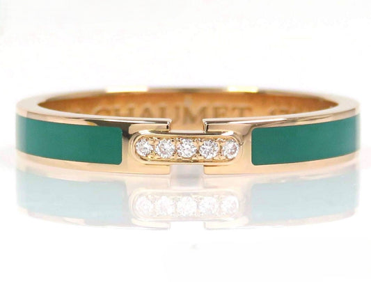 Chaumet Lian Evidence Ring Pink Gold K18 AU750 5P Diamond Size 52 US 6 Authentic