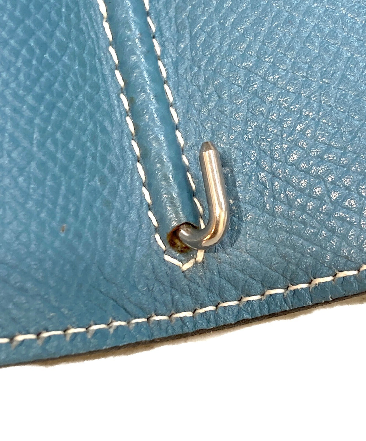 HERMES Agenda Cover Notebook Case Blue Epsom Leather Made in France PM Vintage