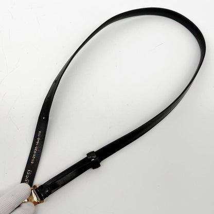 Vintage Gucci 96 AW Black Leather Gold Tone Buckle Belt 81cm 32in