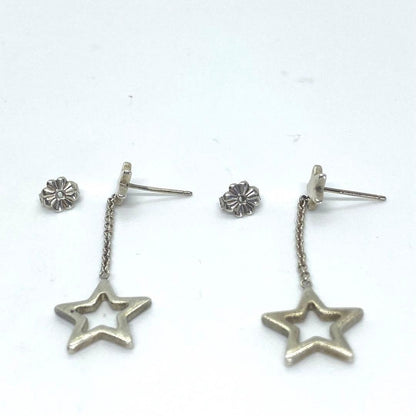Tiffany & Co. Sterling Silver 925 Star Drop Swing Earrings Dangle Used