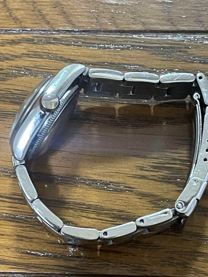ZENO Automatic Super Precision Watch Silver Dial Stainless Steel Case Used Japan