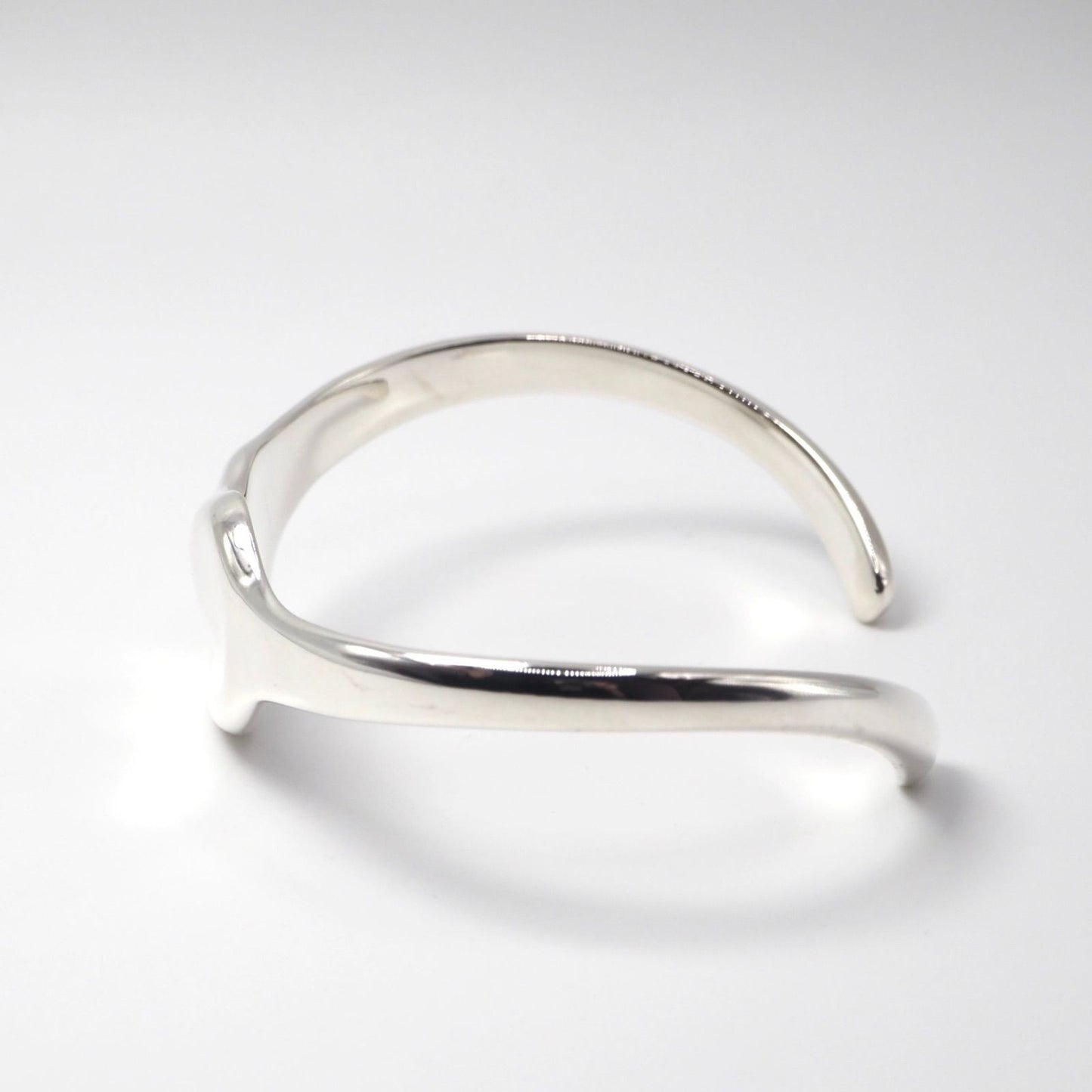 Tiffany & Co Sterling Silver 925  Full Heart Cuff Bracelet Elsa Peretti 6.7in