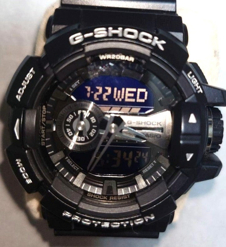 CASIO G-SHOCK GA-400GB Men Analog Digital Watch Black Resin Band Working Used