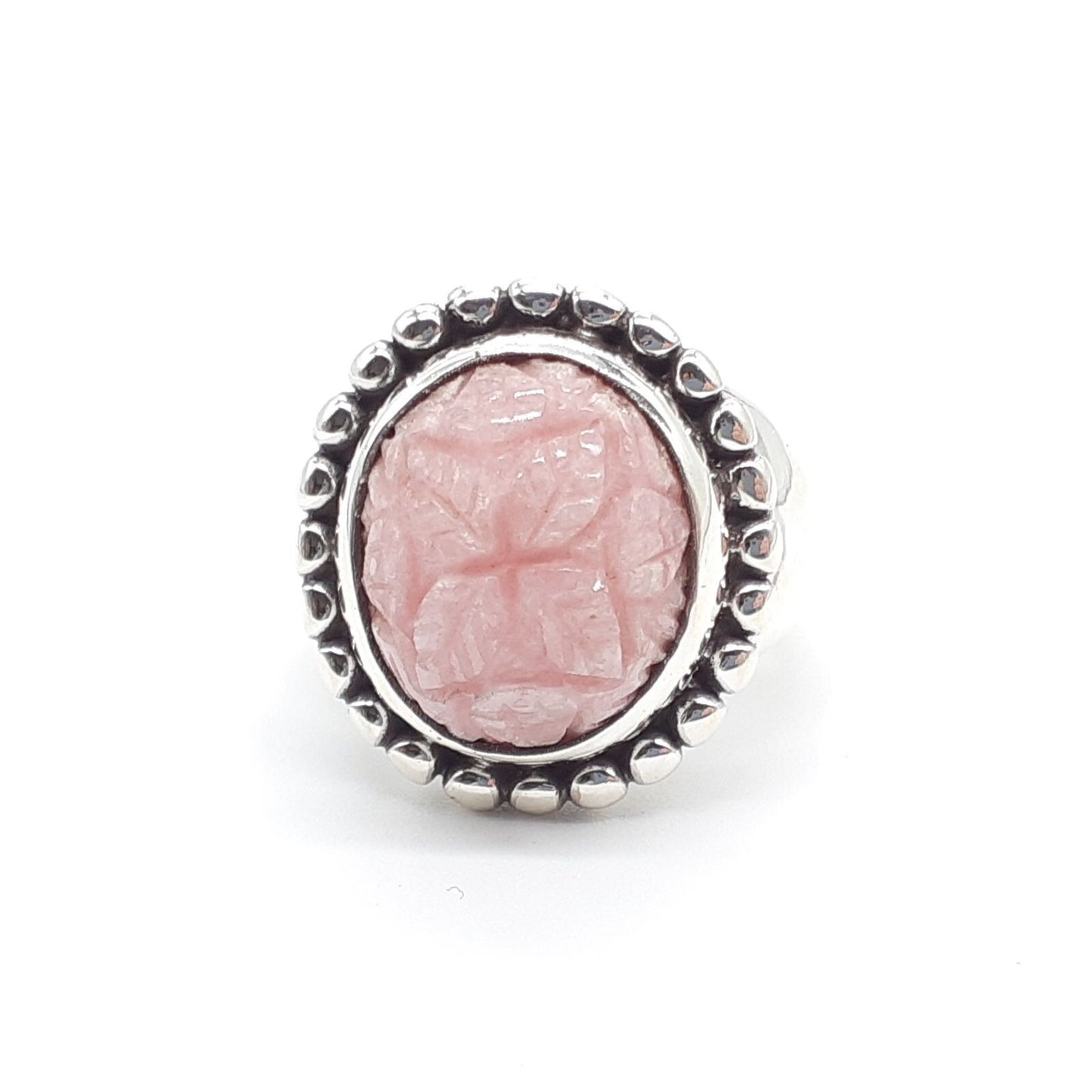 Stephen Dweck Sterling Silver 925 Rhodochrosite Ring Size 47 US 4 Used Women