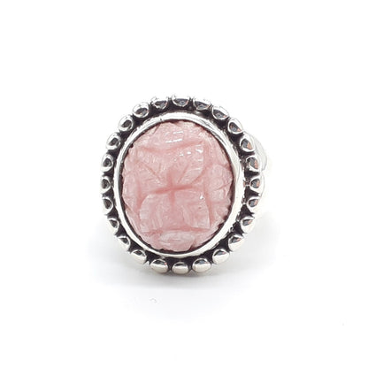 Stephen Dweck Sterling Silver 925 Rhodochrosite Ring Size 47 US 4 Used Women
