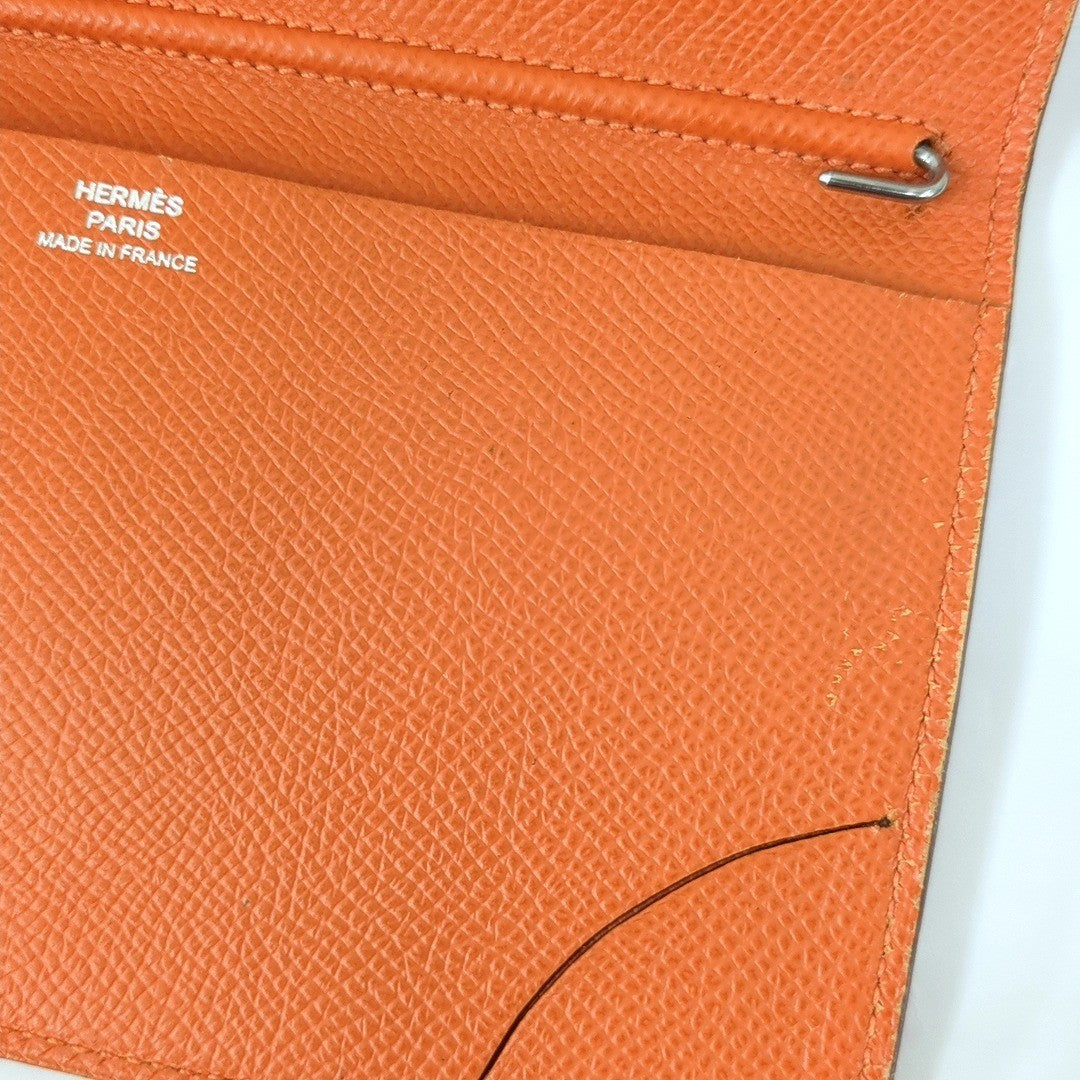 HERMES Agenda Vision 2 Notebook Cover Orange Epsom Leather France 6.8x3.9in