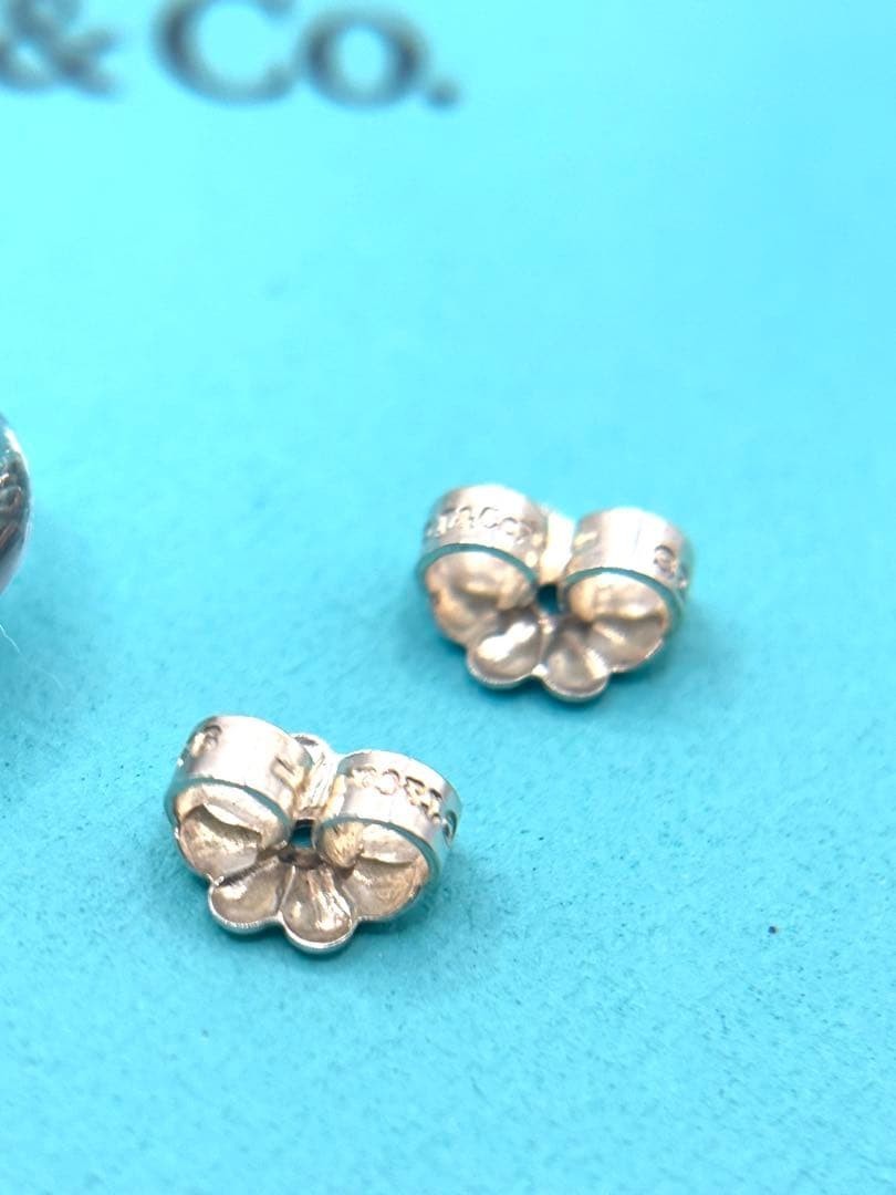 Tiffany&Co. Authentic Clear Rock Crystal Heart Swing 925 Earrings with Box Used