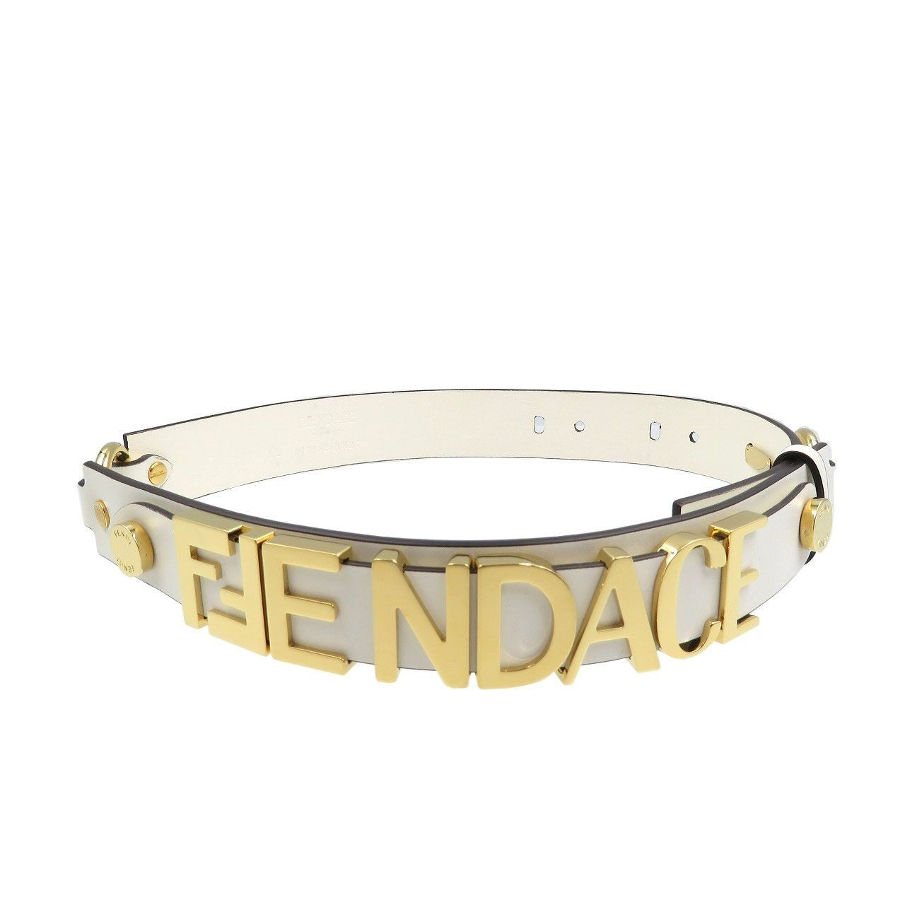 Fendi x Versace Fendace Collaboration 2022 Gold Tone Logo Belt Size 65/26 78cm