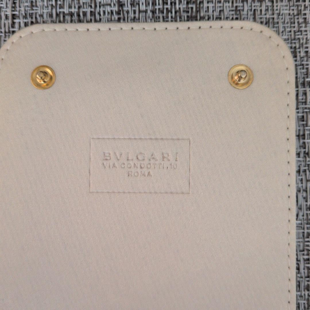 Bvlgari Authentic Watch Case Pouch Cushion Brown Suede Gold Logo Snap Button
