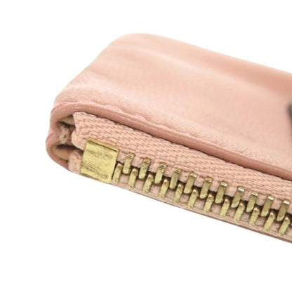 LOEWE Anagram Coin Purse Case Pink Leather Gold Hardware Wristlet Zip Pouch