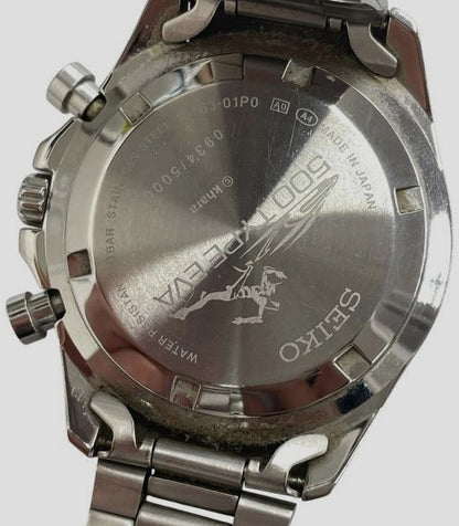 SEIKO 500 TYPE EVA Evangelion Unit-01 Chronograph Watch 8T63-01P0 Silver Japan