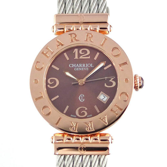 PHILIPPE CHARRIOL Alexander Bronze Dial Date Analog Watch Quartz Women Used