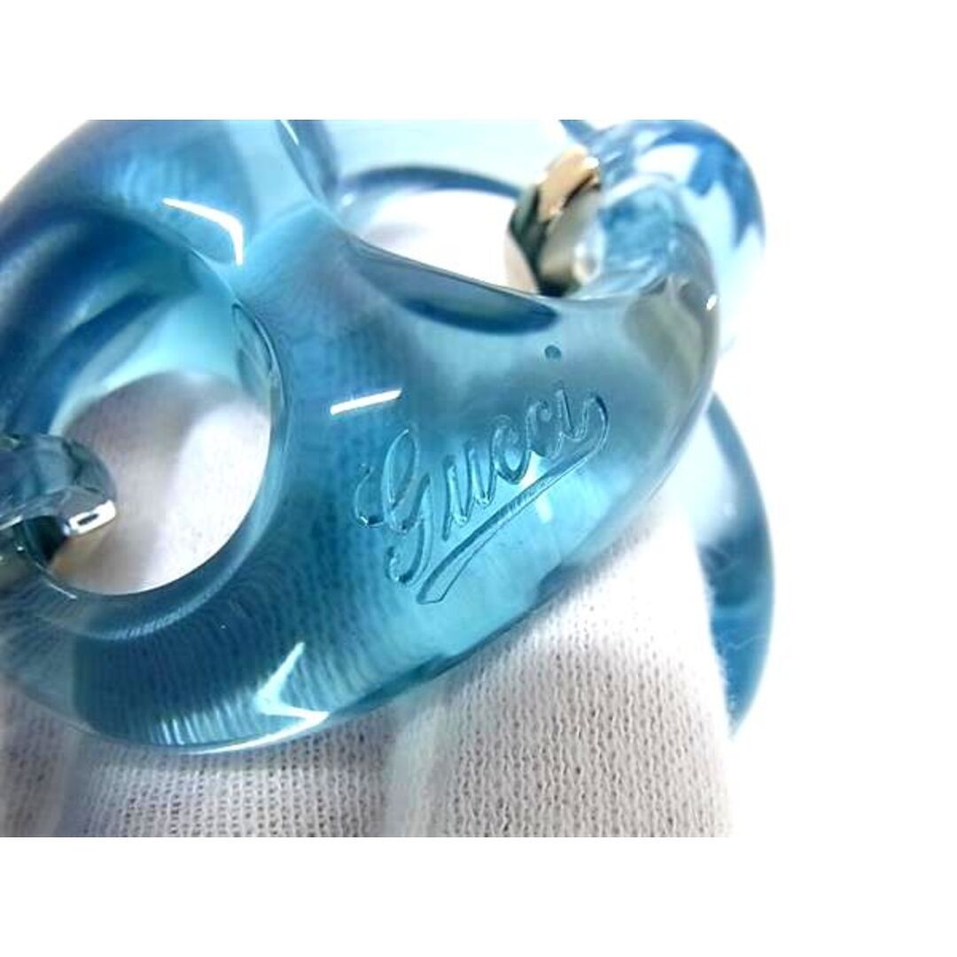 GUCCI Clear Blue Maeina Chain Bracelet Bangle L 22cm 8.6in Near Mint