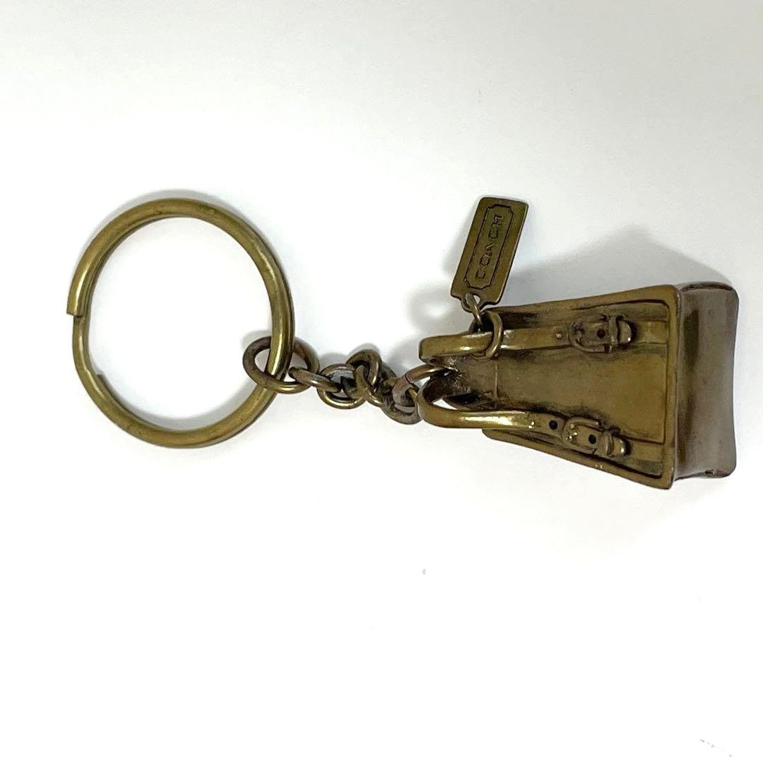 COACH Old Coach Backpack Turnlock Keychain Keyring Brass Bag Charm Vintage USA