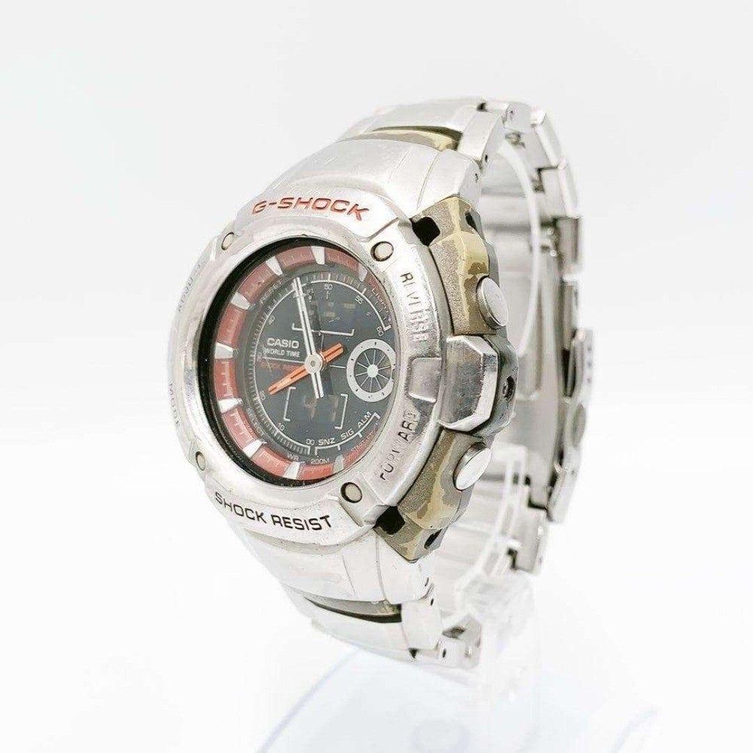CASIO G-SHOCK G-520D-3AVDR Y2K World Time Mens Watch Silver Stainless Steel
